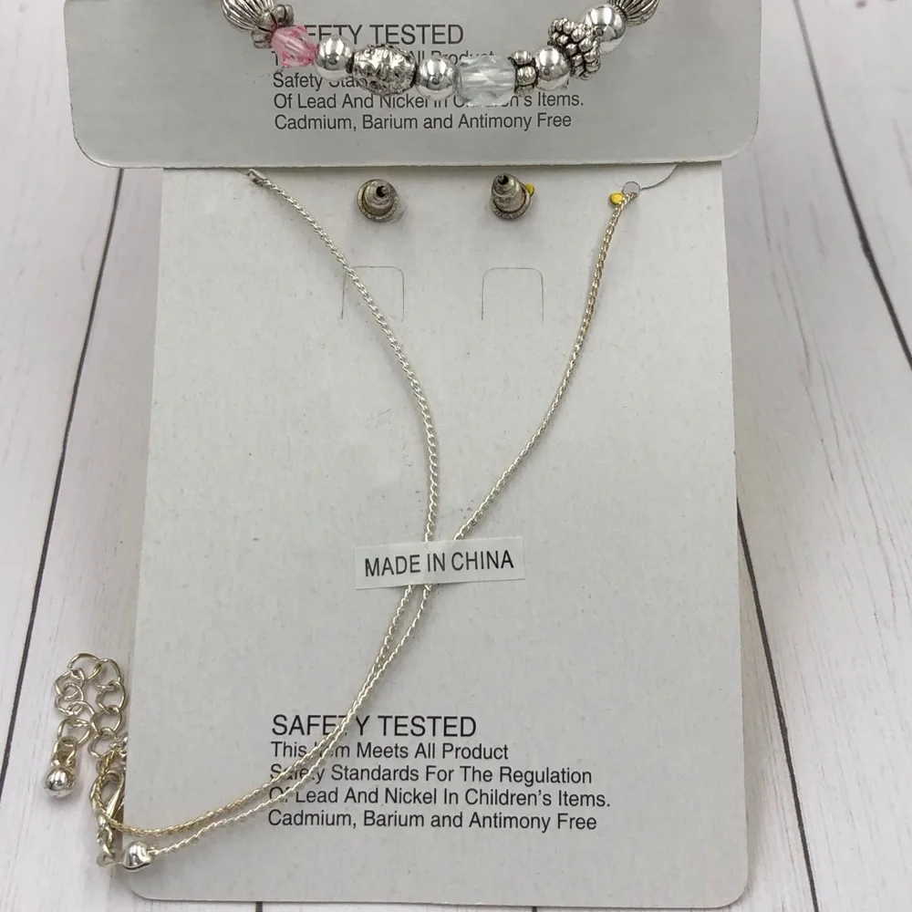 🌼 Girls Butterfly Necklace Bracelet Set